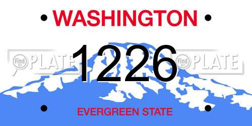 1226 Washington License Plate