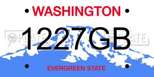 1227GB Washington License Plate