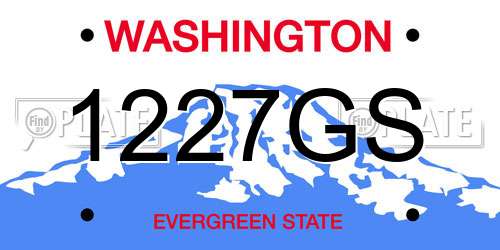1227GS Washington License Plate