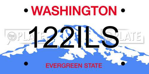 122ILS Washington License Plate