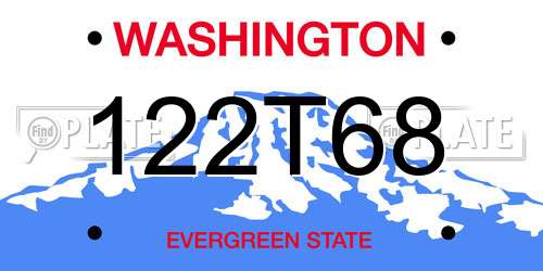 122T68 Washington License Plate
