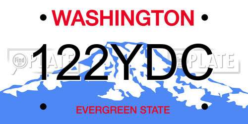122YDC Washington License Plate
