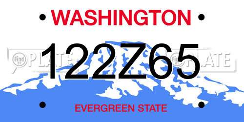 122Z65 Washington License Plate