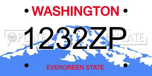 1232ZP Washington License Plate