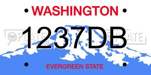 1237DB Washington License Plate