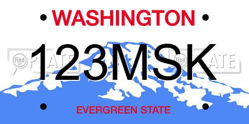 123MSK Washington License Plate