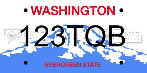 123TQB Washington License Plate