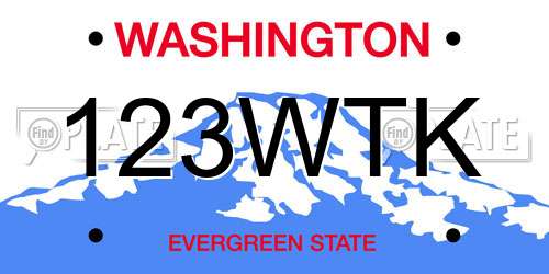 123WTK Washington License Plate