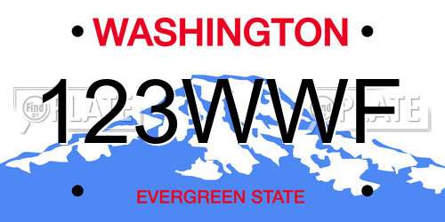123WWF Washington License Plate