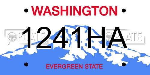 1241HA Washington License Plate