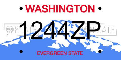 1244ZP Washington License Plate