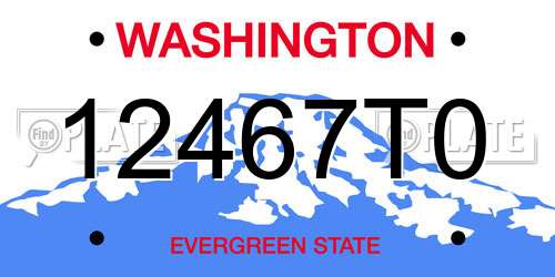 12467T0 Washington License Plate