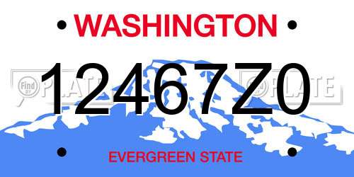 12467Z0 Washington License Plate