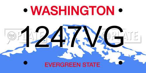 1247VG Washington License Plate