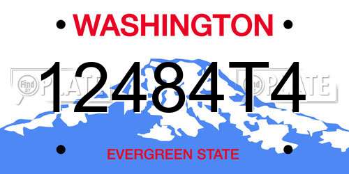 12484T4 Washington License Plate