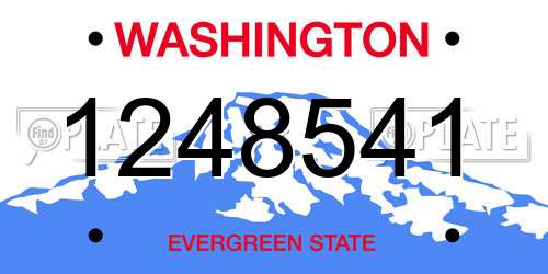 1248541 Washington License Plate
