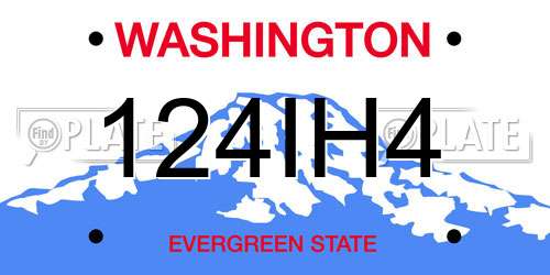 124IH4 Washington License Plate