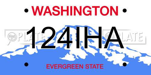 124IHA Washington License Plate
