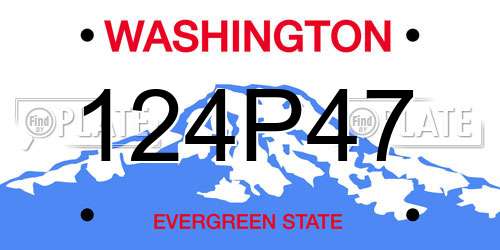 124P47 Washington License Plate