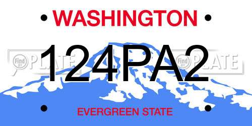 124PA2 Washington License Plate