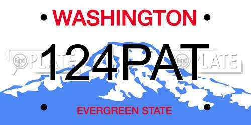 124PAT Washington License Plate