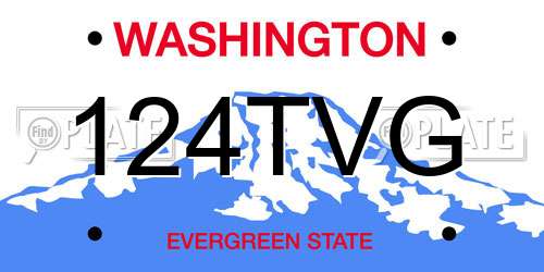 124TVG Washington License Plate