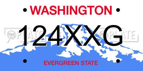 124XXG Washington License Plate
