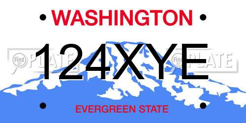124XYE Washington License Plate