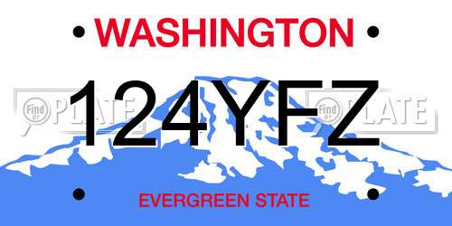 124YFZ Washington License Plate