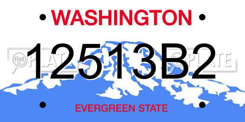 12513B2 Washington License Plate