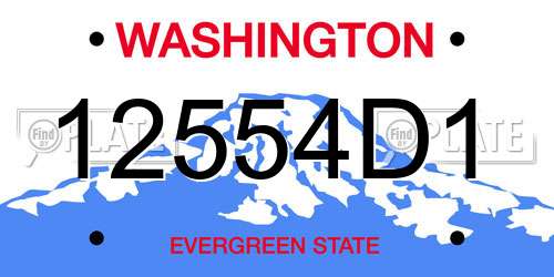 12554D1 Washington License Plate