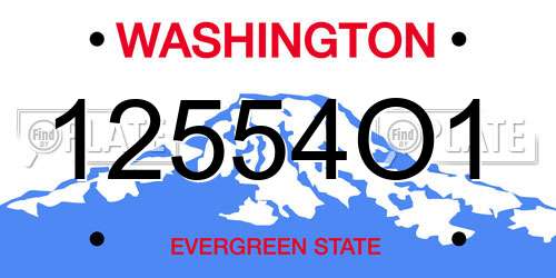 12554O1 Washington License Plate