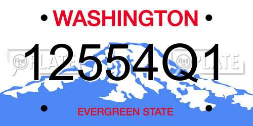 12554Q1 Washington License Plate