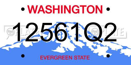 12561Q2 Washington License Plate