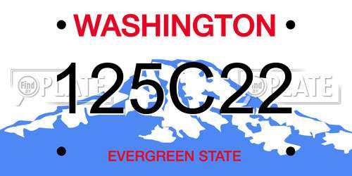125C22 Washington License Plate