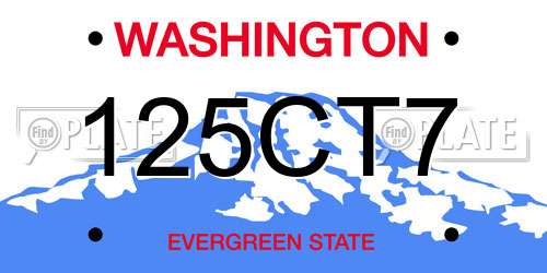 125CT7 Washington License Plate
