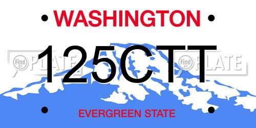 125CTT Washington License Plate
