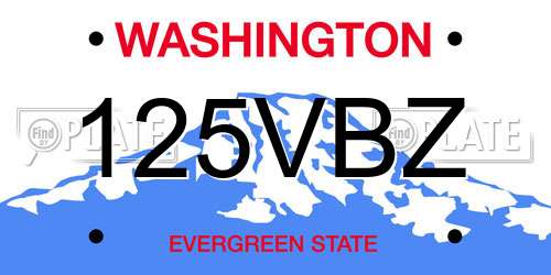 125VBZ Washington License Plate