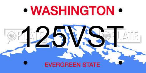 125VST Washington License Plate