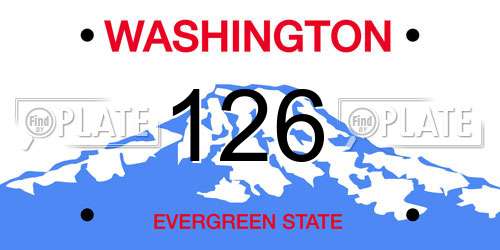 126 Washington License Plate