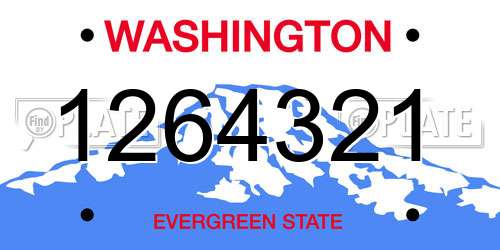1264321 Washington License Plate