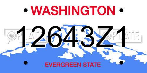 12643Z1 Washington License Plate