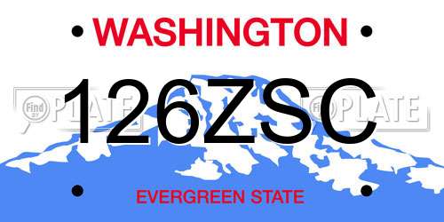 126ZSC Washington License Plate