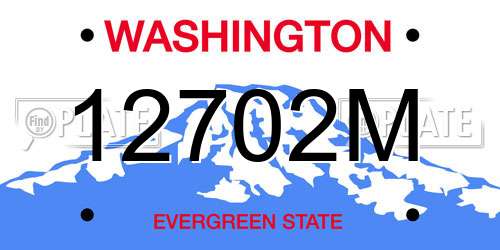 12702M Washington License Plate