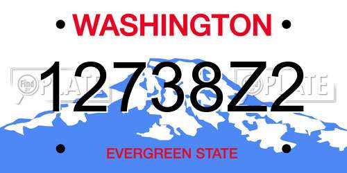 12738Z2 Washington License Plate