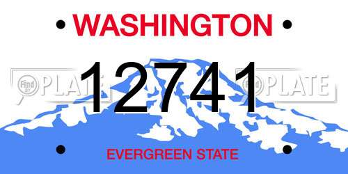 12741 Washington License Plate