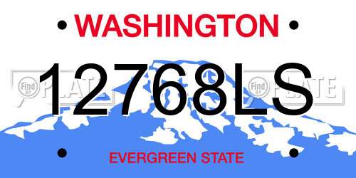 12768LS Washington License Plate