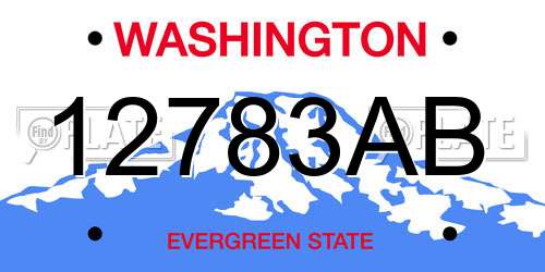 12783AB Washington License Plate