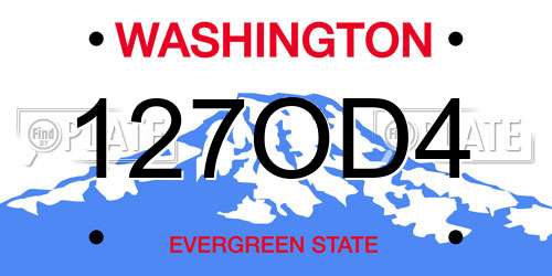 127OD4 Washington License Plate