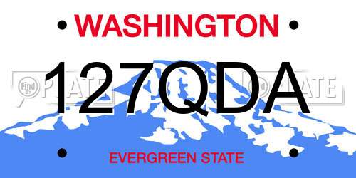 127QDA Washington License Plate